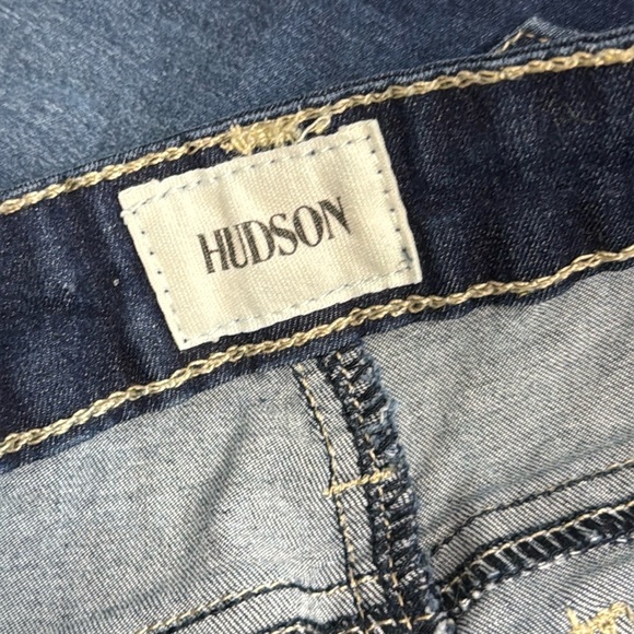 Hudson Denim Raw Cuff Blue Stretch Skinny 5 Pocket Jeans 12 - Picture 7 of 8